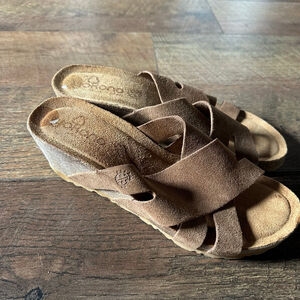 Women's Yokono Brown Leather Sock Sandals Size 9